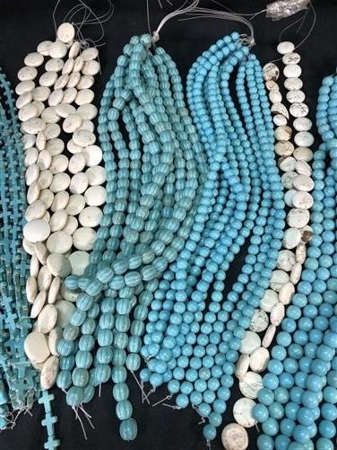 Turquoise Beads, Jewelers Lot, Jewelry Making Artistic Craft Blue Beads D,