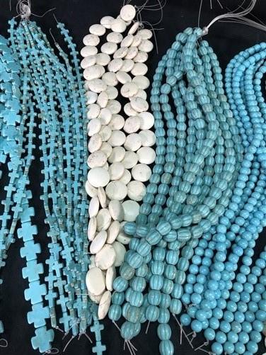 Turquoise Beads, Jewelers Lot, Jewelry Making Artistic Craft Blue Beads D,