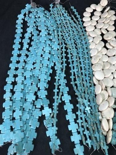 Turquoise Beads, Jewelers Lot, Jewelry Making Artistic Craft Blue Beads D,