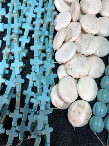 Turquoise Beads, Jewelers Lot, Jewelry Making Artistic Craft Blue Beads D,