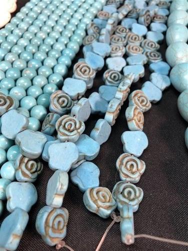 Turquoise Beads, Jewelers Lot, Jewelry Making Artistic Craft Blue Beads D,