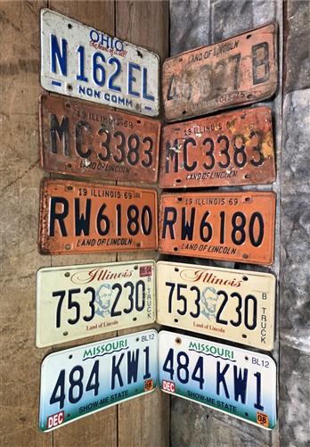 Set of 50 License Plates Lot, Vintage Automobile Car Truck Tags JZ,