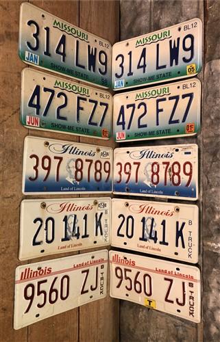 Set of 50 License Plates Lot, Vintage Automobile Car Truck Tags JZ,