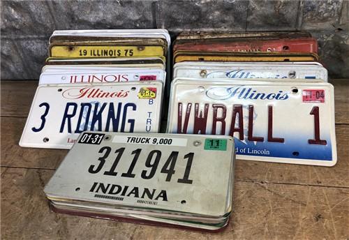 Set of 50 License Plates Lot, Vintage Automobile Car Truck Tags KB,