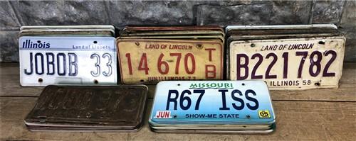 Set of 50 License Plates Lot, Vintage Automobile Car Truck Tags KC,