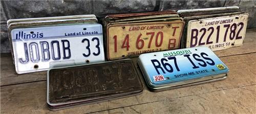 Set of 50 License Plates Lot, Vintage Automobile Car Truck Tags KC,