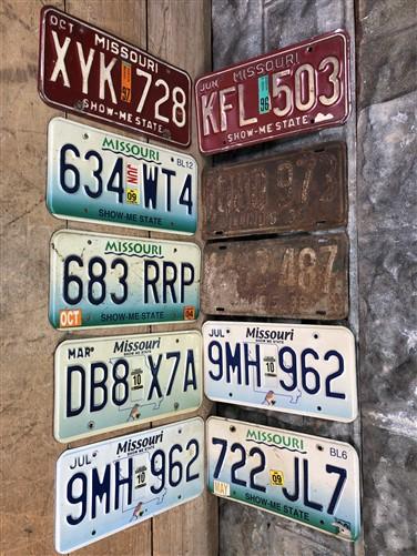 Set of 50 License Plates Lot, Vintage Automobile Car Truck Tags KC,