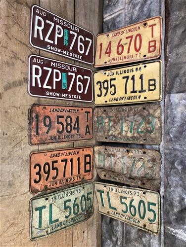 Set of 50 License Plates Lot, Vintage Automobile Car Truck Tags KC,