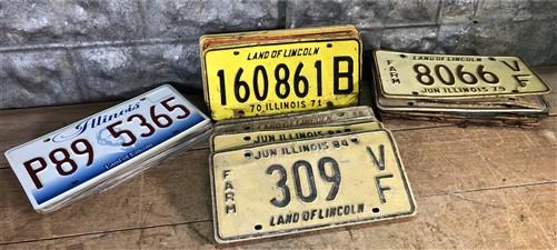 Set of 50 License Plates Lot, Vintage Automobile Car Truck Tags KA,