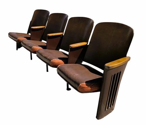 4 Padded Folding Theater Seats, Auditorium Theatre Seat, Entryway Bench A16