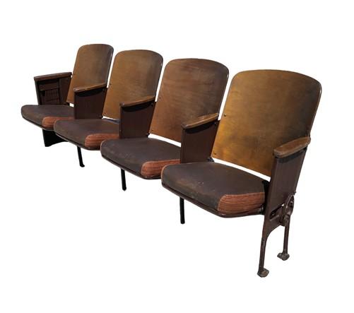 4 Padded Folding Theater Seats, Auditorium Theatre Seat, Entryway Bench A39