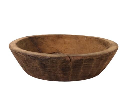 Small Round Wood Bowl, Rustic Farmhouse Table Decor, Carved Wood Bread Bowl D,