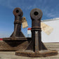 Pair Line Shaft Hanger Holder Brackets, Cast Iron Industrial Age Supports A,