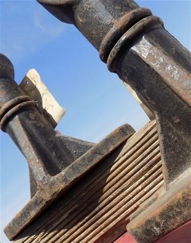 Pair Line Shaft Hanger Holder Brackets, Cast Iron Industrial Age Supports A,