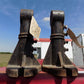 Pair Line Shaft Hanger Holder Brackets, Cast Iron Industrial Age Supports A,