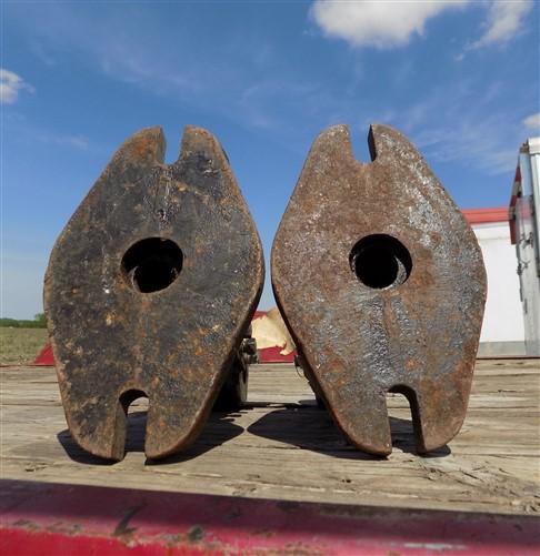 Pair Line Shaft Hanger Holder Brackets, Cast Iron Industrial Age Supports A,