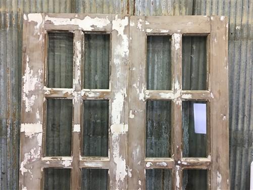 Antique French Double Doors (42x76) 10 Pane Glass Doors, European Doors G115