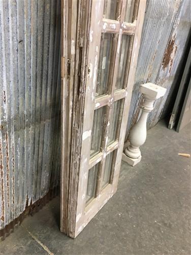 Antique French Double Doors (42x76) 10 Pane Glass Doors, European Doors G115