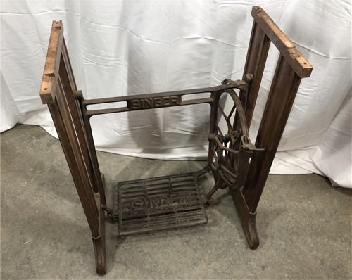 Treadle Sewing Machine, Cast Iron Base, Industrial Age Singer Steampunk PR,