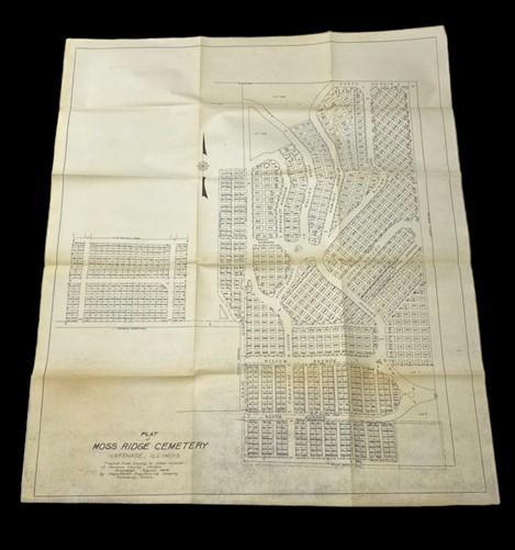 1946 Moss Ridge Cemetery Carthage, IL Plat Map, Hancock County History Plat Map