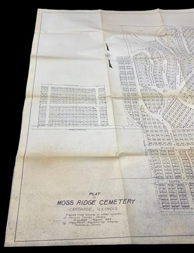 1946 Moss Ridge Cemetery Carthage, IL Plat Map, Hancock County History Plat Map