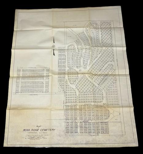 1946 Moss Ridge Cemetery Carthage, IL Plat Map, Hancock County History Plat Map