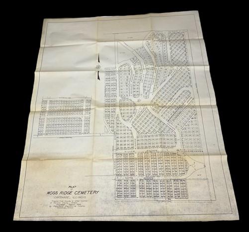 1946 Moss Ridge Cemetery Carthage, IL Plat Map, Hancock County History Plat Map