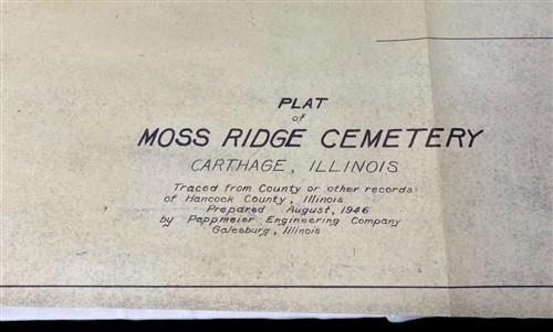 1946 Moss Ridge Cemetery Carthage, IL Plat Map, Hancock County History Plat Map