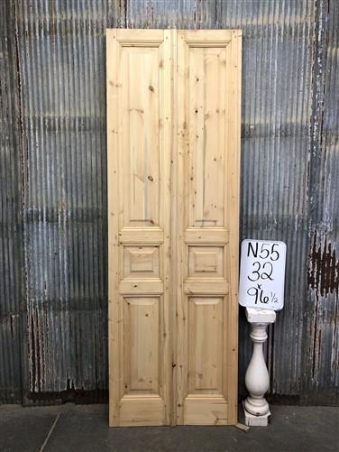 French Double Doors (32x96.5) European Styled Doors, Raised Panel Doors N55