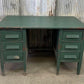 Vintage Green Desk with Drawers, Writing Desk, Home Office Desk, Wood Furniture