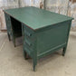 Vintage Green Desk with Drawers, Writing Desk, Home Office Desk, Wood Furniture