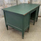 Vintage Green Desk with Drawers, Writing Desk, Home Office Desk, Wood Furniture