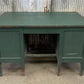 Vintage Green Desk with Drawers, Writing Desk, Home Office Desk, Wood Furniture