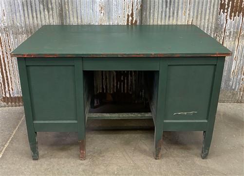 Vintage Green Desk with Drawers, Writing Desk, Home Office Desk, Wood Furniture