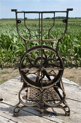 Treadle Sewing Machine, Cast Iron Base, Industrial Age Singer Steampunk PU