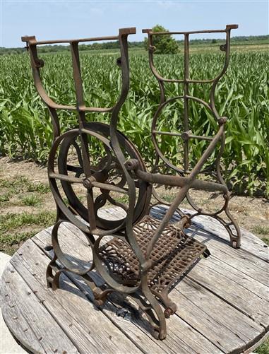 Treadle Sewing Machine, Cast Iron Base, Industrial Age Singer Steampunk PV