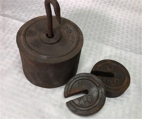 Platform Scale Weights Vintage Steel Hanging Industrial Fairbank Morse Howe a16,