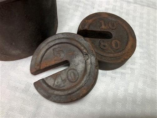 Platform Scale Weights Vintage Steel Hanging Industrial Fairbank Morse Howe a16,