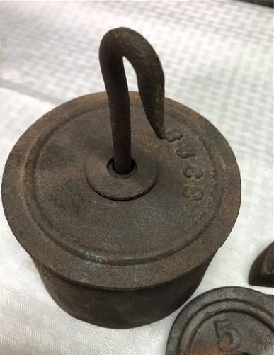 Platform Scale Weights Vintage Steel Hanging Industrial Fairbank Morse Howe a16,