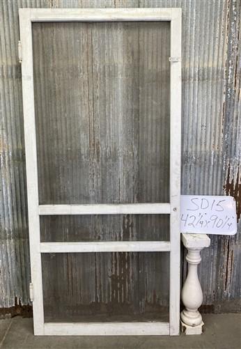 White Screen Porch Door (42.25x90.25), Vintage White Screen Door, Exterior, SD15