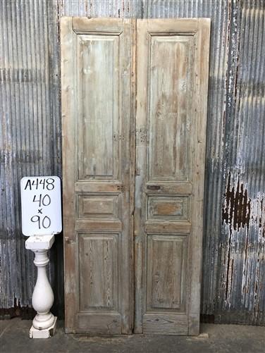 Antique French Double Doors (40x90) European Doors, Raised Panel Doors A448