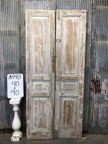 Antique French Double Doors (40x90) European Doors, Raised Panel Doors A448