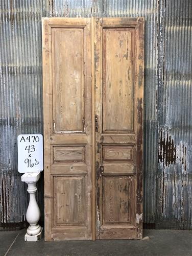 Antique French Double Doors (43x96.5) European Doors, Raised Panel Doors A470