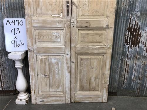 Antique French Double Doors (43x96.5) European Doors, Raised Panel Doors A470