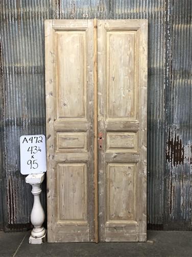 Antique French Double Doors (43x95) European Doors, Raised Panel Doors A472