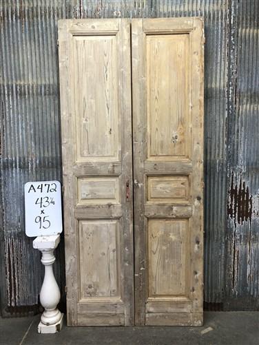 Antique French Double Doors (43x95) European Doors, Raised Panel Doors A472