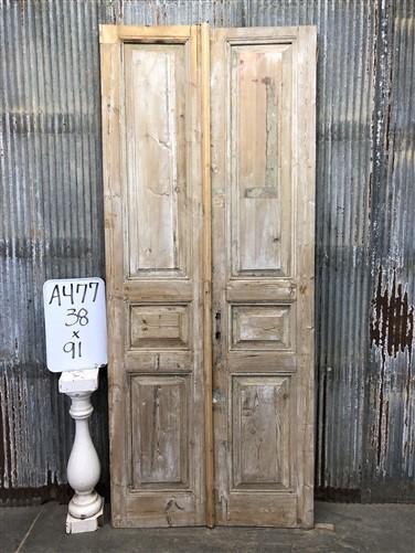 Antique French Double Doors (38x91)  European Doors, Raised Panel Doors  A477