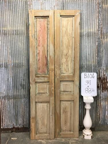 Antique French Double Doors (34x88.5) European Thick Molding Doors B106