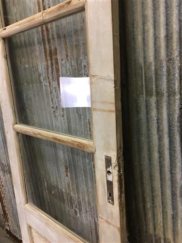 Antique French Single Door (28x79.75) 3 Pane Glass Door, European Door H158