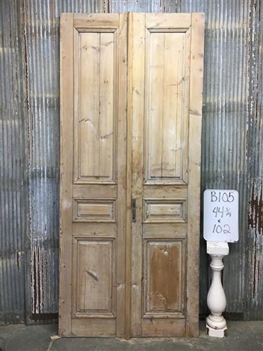 Antique French Double Doors (44.75x102) European Thick Molding Doors B105